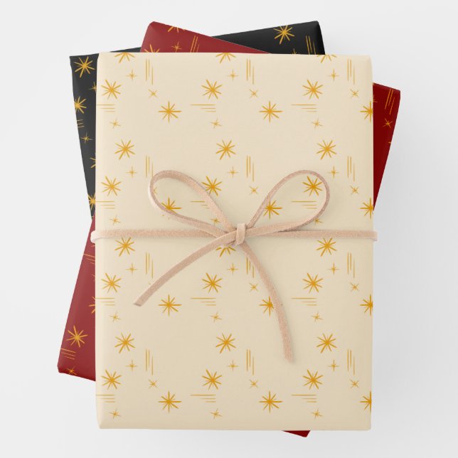 Feuille De Papier Cadeau Little stars wrapping paper set of 3 (En situation)