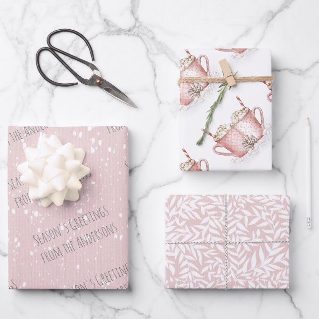 Feuille De Papier Cadeau Livre de vacances sur le cacao chaud d'hiver (Recto)