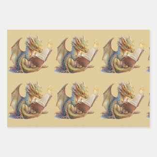 Feuille De Papier Cadeau Livre Dragon