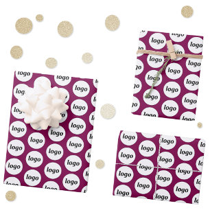 Feuille De Papier Cadeau Logo simple Motif de marque commerciale Magenta Pi
