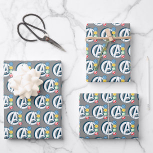 Feuille De Papier Cadeau Logos caractères Avengers