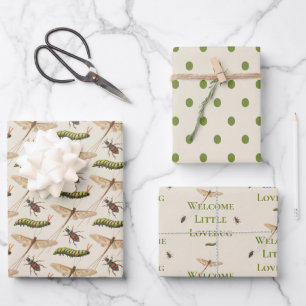 Feuille De Papier Cadeau Love Bug Baby shower d'insectes
