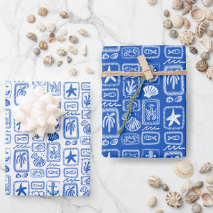 Feuille De Papier Cadeau LoveNotes de la plage de l'océan moderne personnal