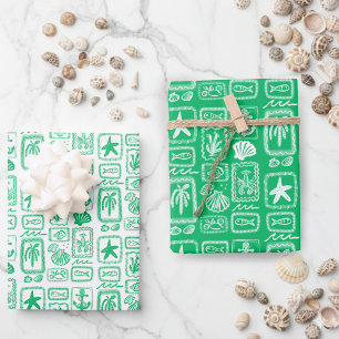 Feuille De Papier Cadeau LoveNotes de la plage de l'océan moderne personnal