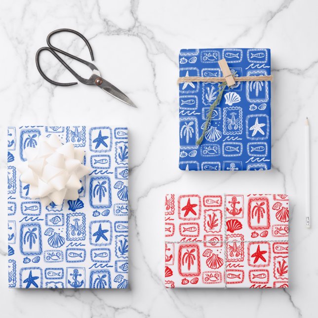 Feuille De Papier Cadeau LoveNotes from the Sea Beach Ocean Modern CUSTOM (Recto)