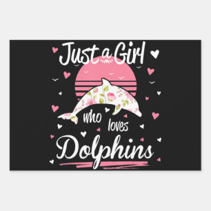 Feuille De Papier Cadeau Lover dauphin juste une fille qui aime les dauphi