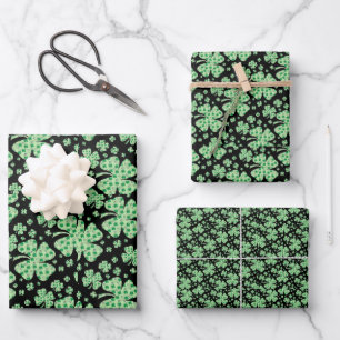 Feuille De Papier Cadeau Lucky Four Leaf Clover St Patrick Irish