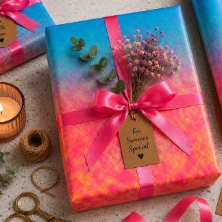 Feuille De Papier Cadeau Lumière néon
