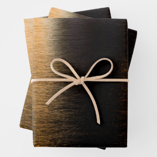 Feuille De Papier Cadeau Lumières Abstraites mer brillant bronzé look métal
