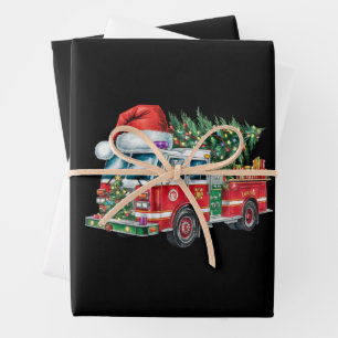 Feuille De Papier Cadeau Lumières de Noël en forme de casquette de Père Noë