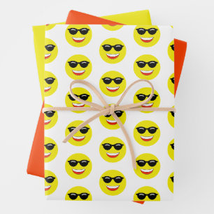 Feuille De Papier Cadeau Lunettes de soleil Cool de refroidissement Emoji M
