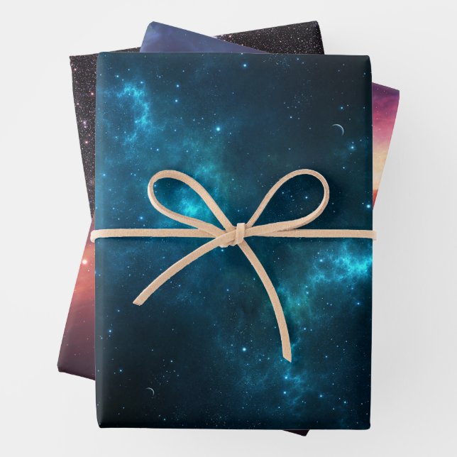 Feuille De Papier Cadeau L'univers (En situation)