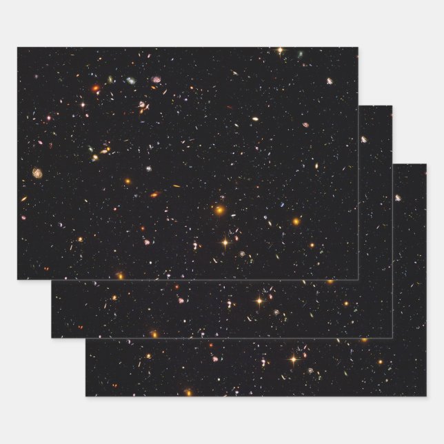 Feuille De Papier Cadeau L'univers étoilé photo espace profond (Lot)