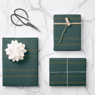 Feuille De Papier Cadeau Luxury Linen Popular Green Gold Texture Collection