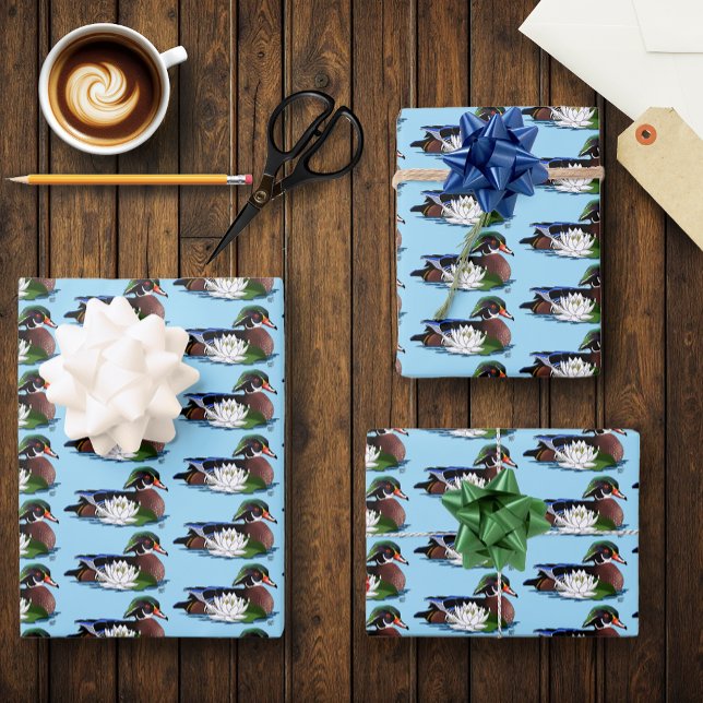 Feuille De Papier Cadeau Lys d'eau de canard de bois (Créateur téléchargé)