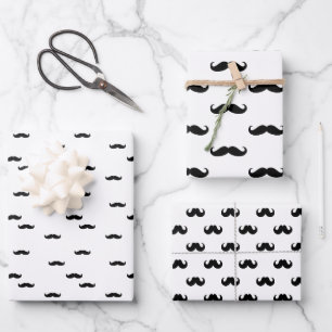 Feuille De Papier Cadeau M. Retro Mustache Vintage Retro