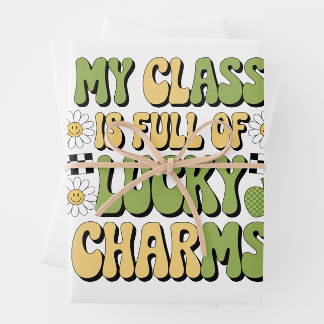 Feuille De Papier Cadeau Ma Classe Est Pleine De Charmes Chanceux Professeu (En situation)