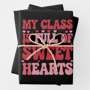 Feuille De Papier Cadeau Ma classe est pleine de coeur Saint-Valentin