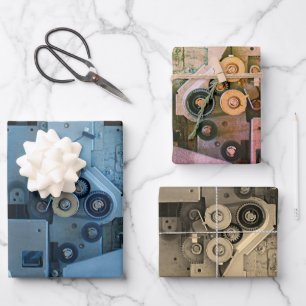 Feuille De Papier Cadeau Machines Bleues Mécanique Robotique Funny Cool Gee