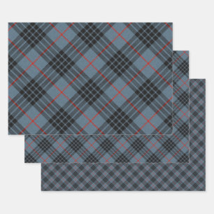 Feuille De Papier Cadeau MacKay Blue Tartan Plaid Motif