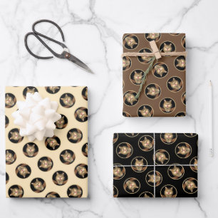 Feuille De Papier Cadeau Mad Tabby Chat Portrait Peinture Cute Art Original