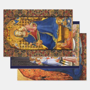Feuille De Papier Cadeau MADONNA AVEC ENFANT ET ANGELS, SAINTS Fra Angelico