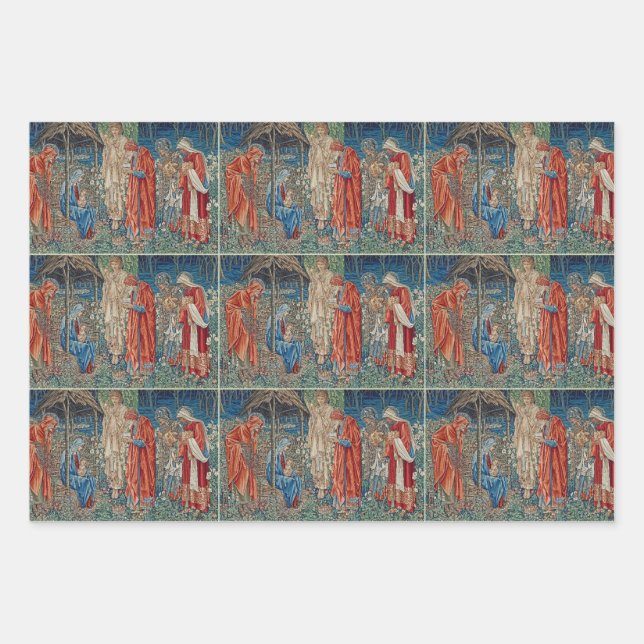 Feuille De Papier Cadeau Magi, Marie et bébé Jésus enveloppement cadeau (Devant)