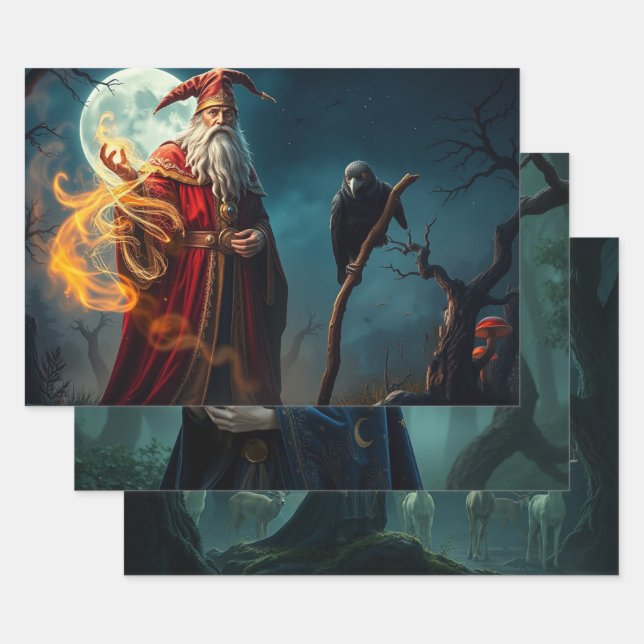 Feuille De Papier Cadeau Magicien (Lot)