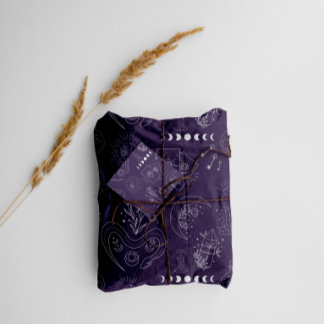 Feuille De Papier Cadeau Magie céleste Cuisine pourpre foncé
