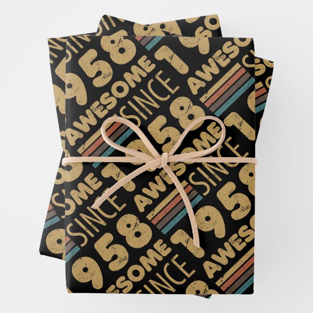 Feuille De Papier Cadeau Magnifique depuis 1958 65e anniversaire (En situation)
