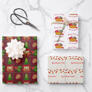 Feuille De Papier Cadeau Maison confortable Noël rustique