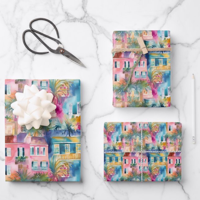 Feuille De Papier Cadeau Maison de Preppy Charleston (Recto)
