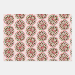 Feuille De Papier Cadeau Maisons en pain d'épice à la rosemaling de l'art p