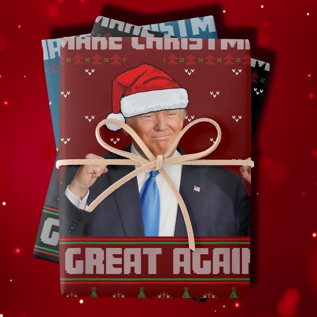 Feuille De Papier Cadeau Make Christmas Great Again Donald Trump Xmas Funny (Créateur téléchargé)