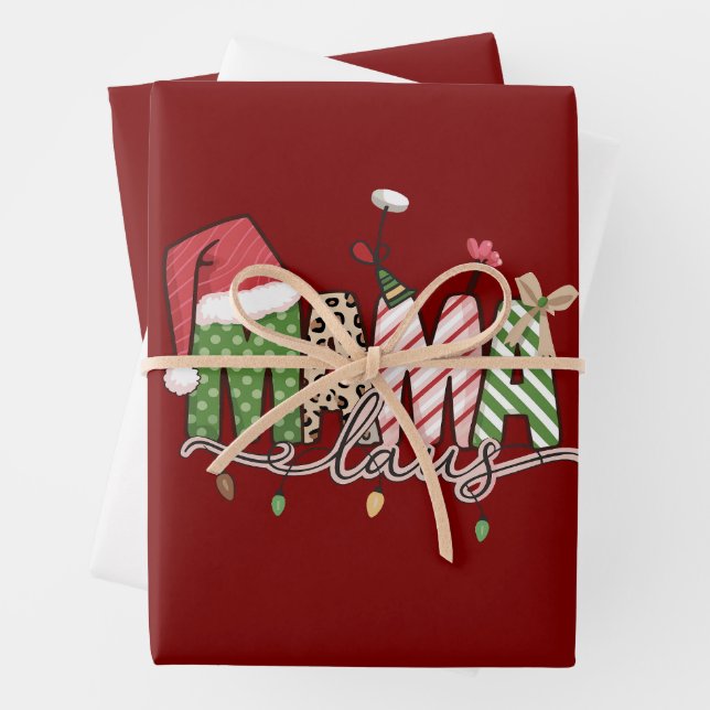 Feuille De Papier Cadeau Mama Claus Noël Funny Noël Maman (En situation)