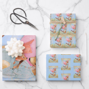 Feuille De Papier Cadeau Mama Kangaroo avec Joey