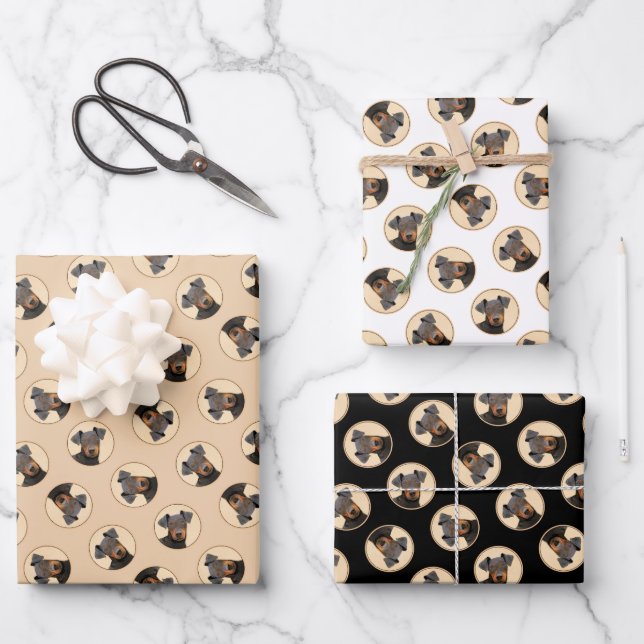 Feuille De Papier Cadeau Manchester Terrier Peinture Art animal original (Recto)