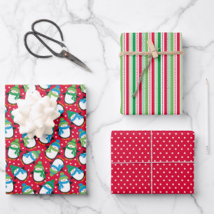 Feuille De Papier Cadeau Manchot de Noël