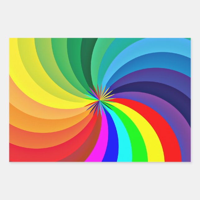 Feuille De Papier Cadeau Mandala-46556 couleur arc-en-ciel (Devant)