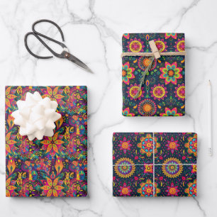 Feuille De Papier Cadeau Mandalas Diwali