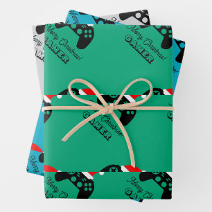 Feuille De Papier Cadeau Manette de jeu pour joueur cadeau de Noël personna