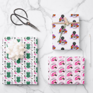 Feuille De Papier Cadeau Maquillage Parfum mignon fille Motif moderne