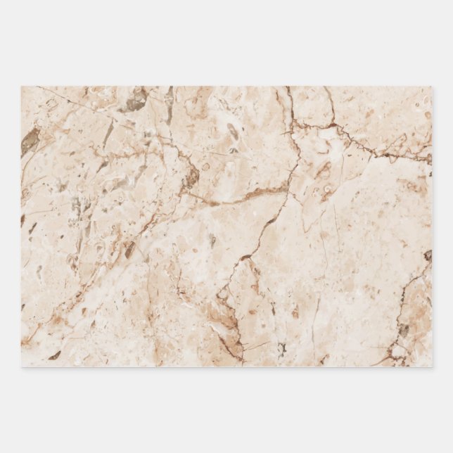Feuille De Papier Cadeau Marbre beige (Devant)