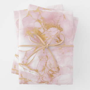 Feuille De Papier Cadeau Marbre doré