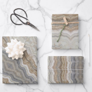 Feuille De Papier Cadeau marbre gris brun scandinave minimaliste