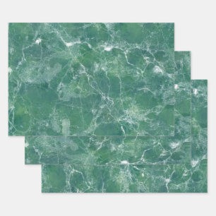 Feuille De Papier Cadeau Marbre vert