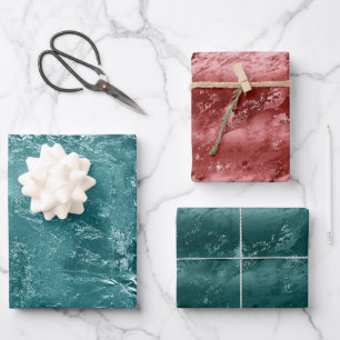 Feuille De Papier Cadeau Marbre vert émeraude