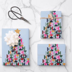 Feuille De Papier Cadeau Marché d'hiver 10 sapin de Noël coloré