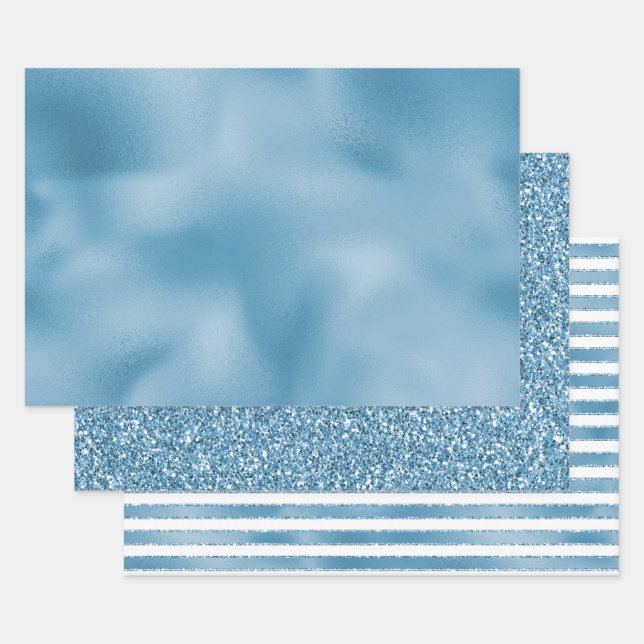Feuille De Papier Cadeau Mariage bleu turquoise (Lot)