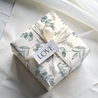 Mariage Chic Poussiéreux Motif Eucalyptus Bleu